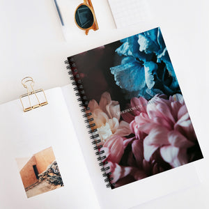Blue and Pink Floral Otherworldly Human Spiral Notebook