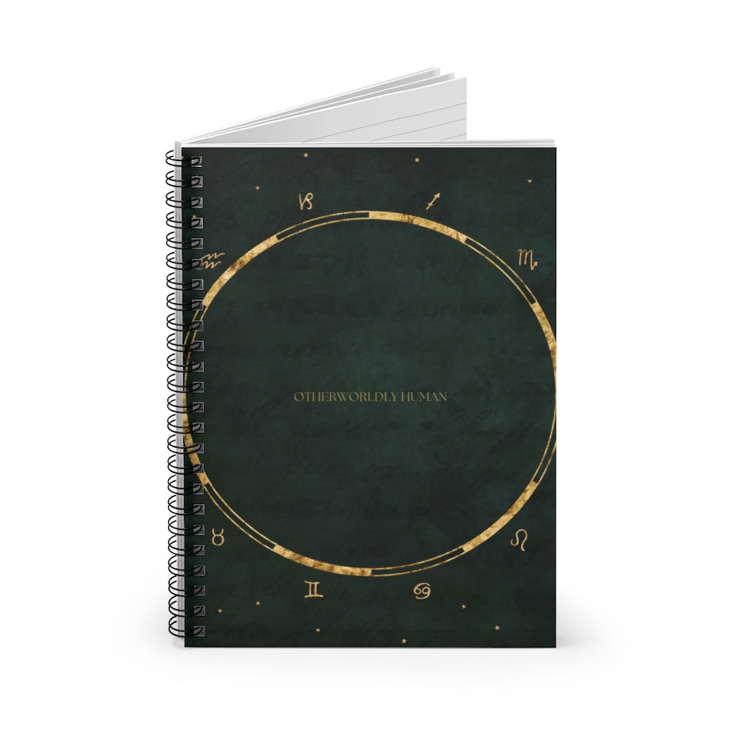 Green Zodiac Otherworldly Human Spiral Notebook