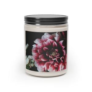 Moody Red Flower Vegan Soy Coconut Wax Scented Candle, 9oz
