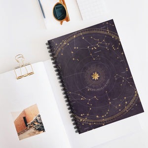 Purple Zodiac Otherworldly Human Spiral Notebook